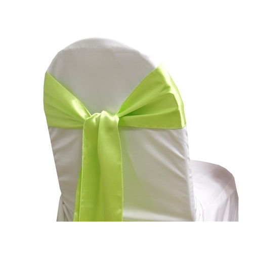 Large View Satin Chair Sash - Apple Green  