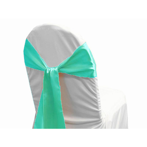 Large View Satin Chair Sash - AQUA