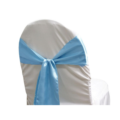 Large View Satin Chair Sash - MID Blue