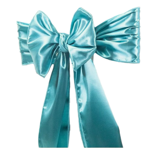 Large View Chair Sash - Satin - Turquoise