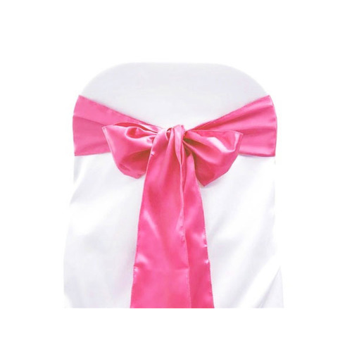 Large View Satin Chair Sash - Mid Pink 