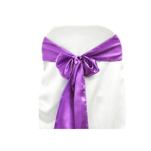 Large View Satin Chair Sash  - Violet