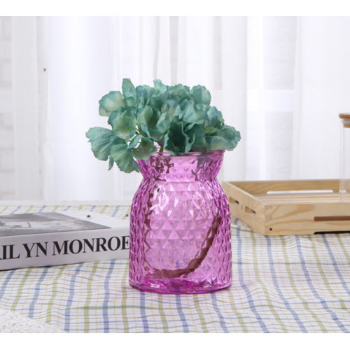 Large View 16cm Glass Vase/ Jar - Bright Pink