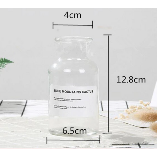 Large View 250ml Wide Neck Apothecary Jar/Bottle - Clear Glass