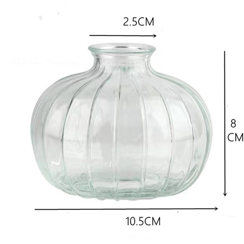 Large View Clear Glass Round Bud Vase - 10cm x 8cm