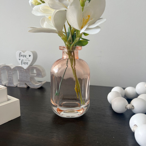 Large View 12cm - Two Tone Peach - Bottle Shaped Posy Vase