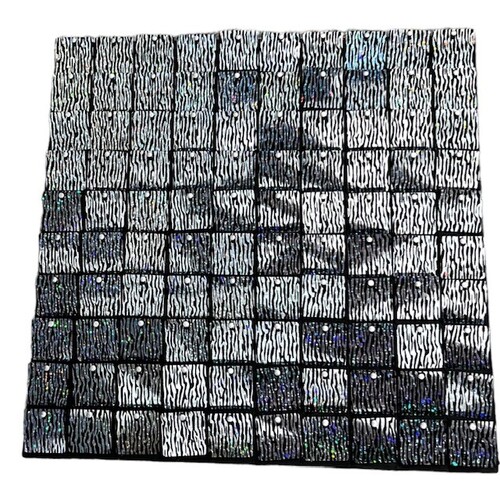 Large View Black/Silver Tiger Print Sequin Hollographic Shimmer Panel Backdrop Wall