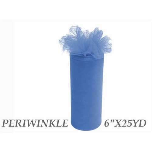 Large View 6inch x 25yd Tulle Roll - Periwinkle