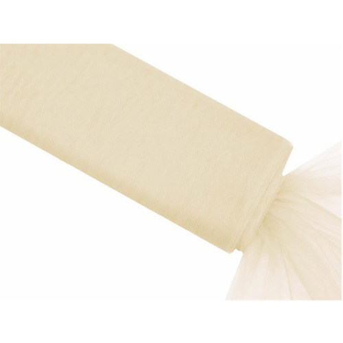 Large View 54inch x 40yd Tulle Bolt - Light Ivory 