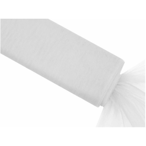 Large View 54inch x 40yd Tulle Bolt - White  (137cm x 36m)