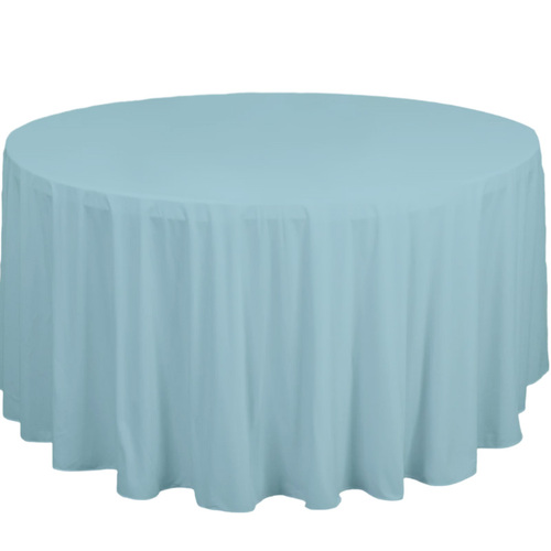 Large View 305cm Polyester  Round Tablecloth - Blue