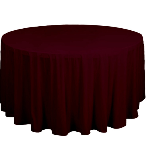 Large View 305cm Polyester  Round Tablecloth - Burgundy