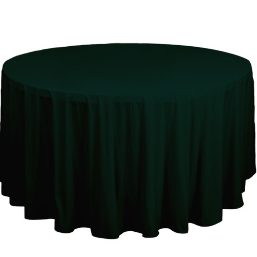 Large View 305cm Polyester  Round Tablecloth - Hunter Green