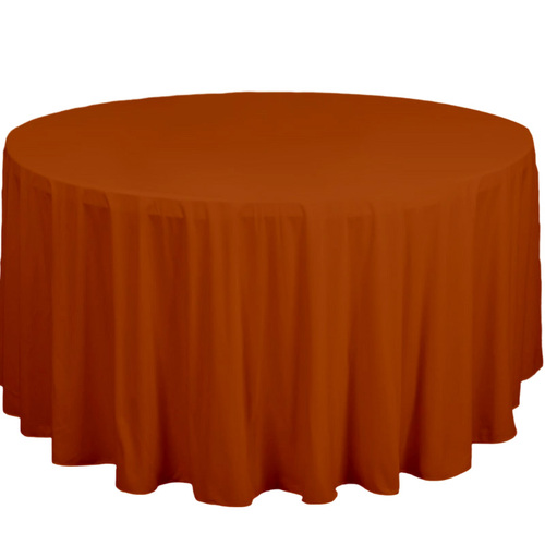 Large View 305cm Polyester  Round Tablecloth - Orange