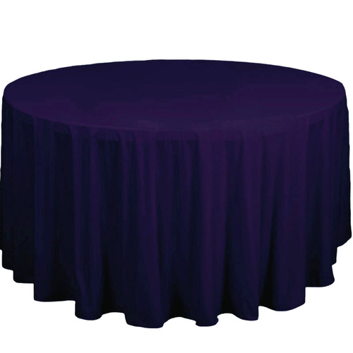 Large View 305cm Polyester  Round Tablecloth - Purple