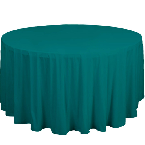 Large View 305cm Polyester  Round Tablecloth - Turquoise