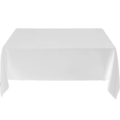 Large View 137x243cm Polyester Tablecloth - White Trestle 