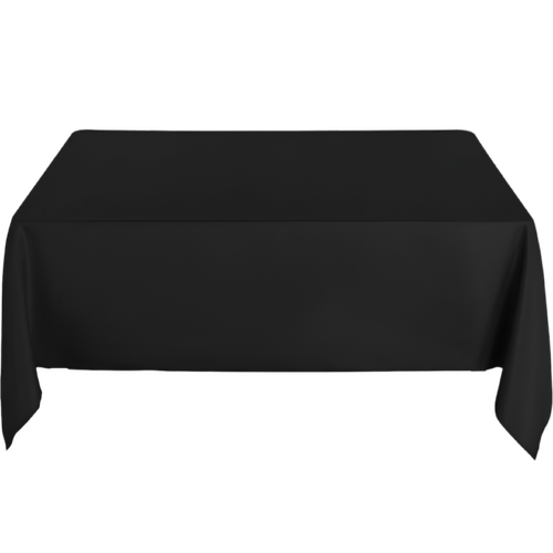 Large View 152x320cm Polyster Tablecloth - Black Trestle 