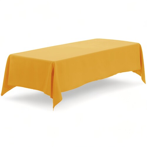 Large View 152x320cm Polyester Tablecloth - Gold Trestle