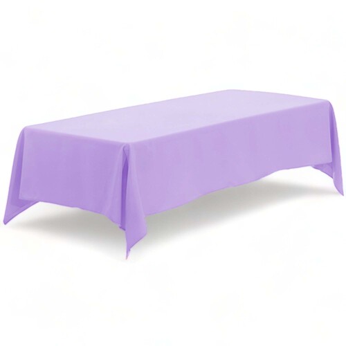 Large View 152x320cm Polyester Tablecloth - Light Purple Trestle