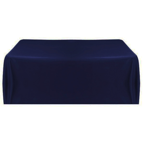 Large View 152x320cm Polyester Tablecloth - Navy Trestle 