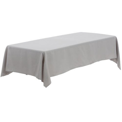 Large View 152x320cm Polyester Tablecloth - Silver (grey) Trestle