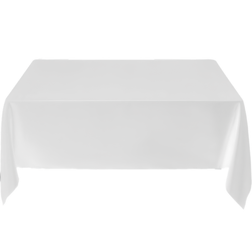 Large View 152x320cm Polyester Tablecloth - White Trestle 