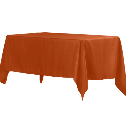 Large View 182x305cm Polyester Tablecloth - Orange Trestle 