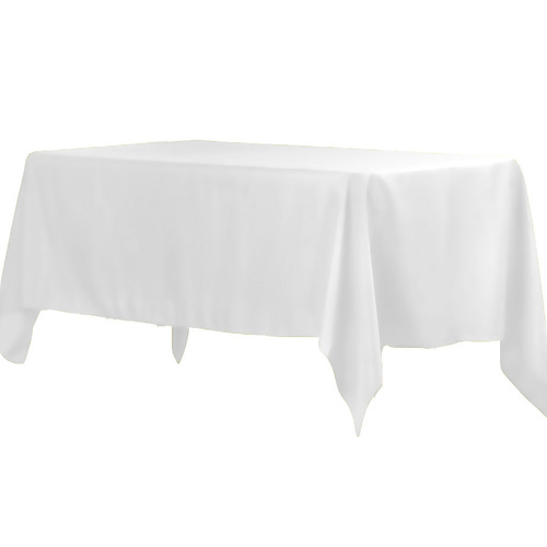 Large View 182x305cm Polyester Tablecloth - White Trestle 