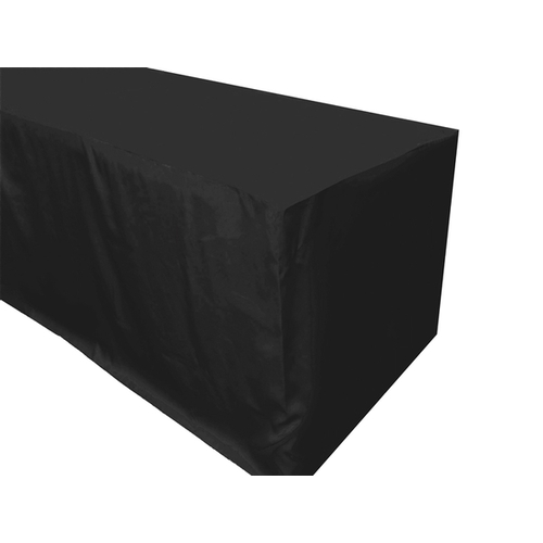 Large View 6Ft (1.8m)  Fitted Polyester  Tablecloths - Black