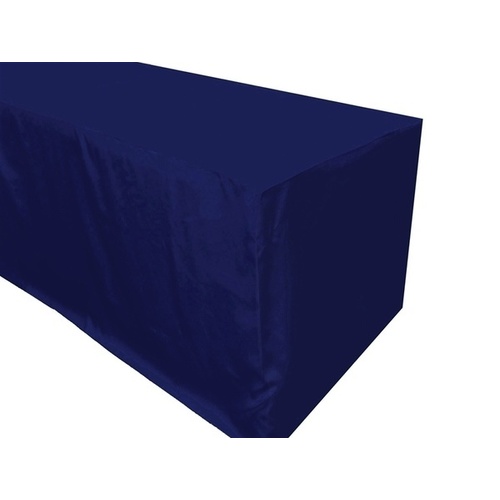 Large View 6Ft (1.8m)  Fitted Polyester  Tablecloths - Navy