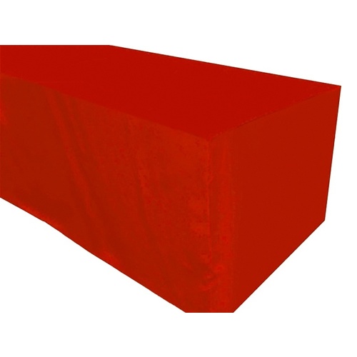 Large View 6Ft (1.8m)  Fitted Polyester  Tablecloths - RED