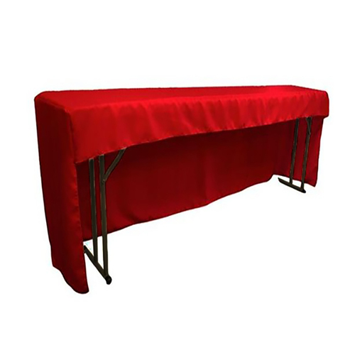 Large View 6Ft (1.8m)  3 Sided Fitted Polyester  Tablecloths - Red