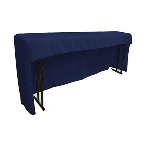 Large View 6Ft (1.8m)  3 Sided Fitted Polyester  Tablecloths - Navy
