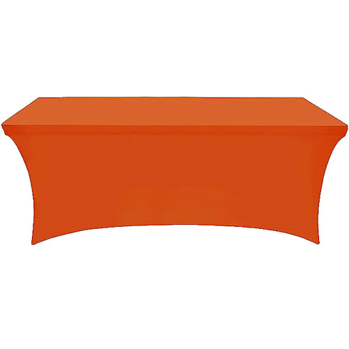 Large View 6Ft (1.8m) Orange Fitted Lycra Tablecloth Cover