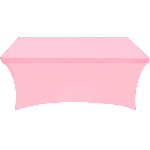 Large View 6Ft (1.8m) Pink Fitted Lycra Tablecloth Cover