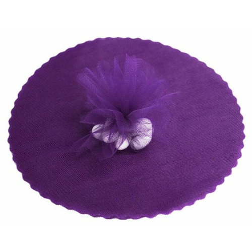 Large View 9inch Tulle Circle - Purple - 25pk