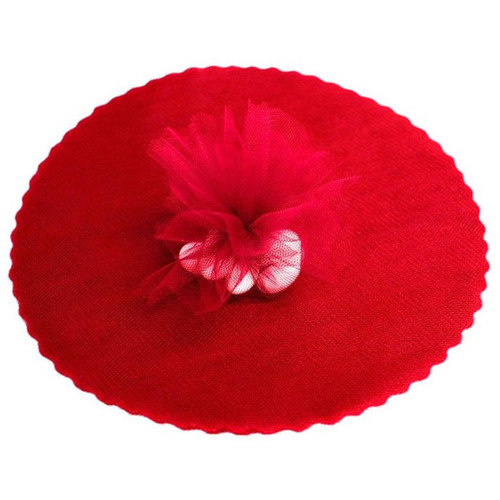 Large View 9inch Tulle Circle - Red - 25pk