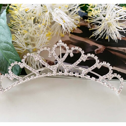 Large View Silver Small Tiara Comb  -  Flower Girl, Ballet etc