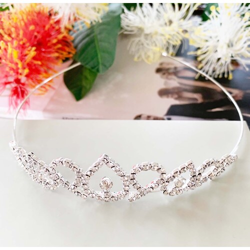 Large View Silver Small Tiara Headband  -  Flower Girl, Ballet etc