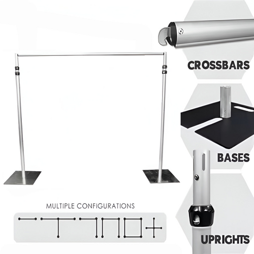 Large View 3m x 3m Professional 2 Stage Pipe & Drape Backdrop System