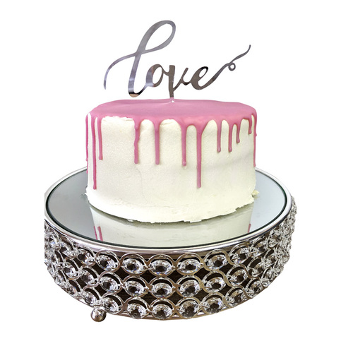 Large View Silver - LOVE Acrylic Cake Topper