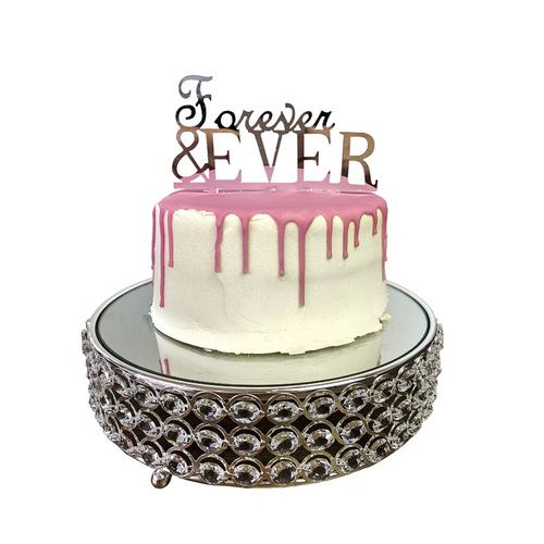 Large View Silver - FOREVER & EVER Acrylic Cake Topper