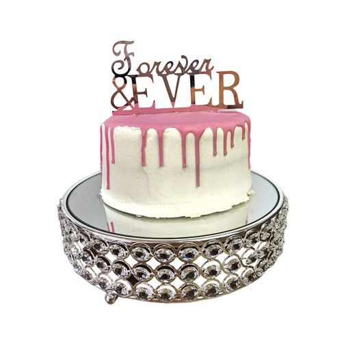 Large View Rose Gold - FOREVER & EVER Acrylic Cake Topper