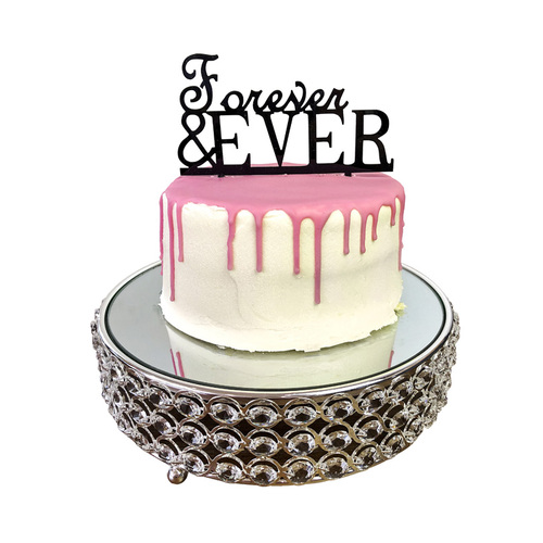 Large View Black - FOREVER & EVER Acrylic Cake Topper