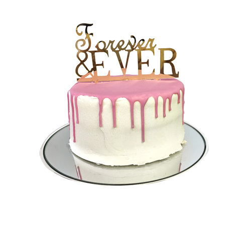 Large View Gold - FOREVER & EVER Acrylic Cake Topper