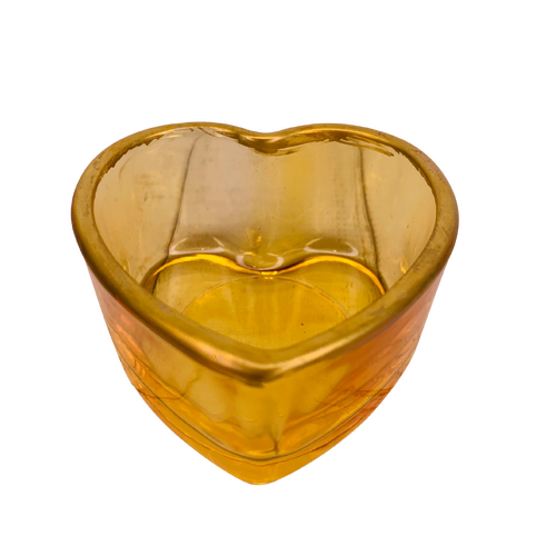 Large View 7cm Heart Shaped Tea Light Holder - Gold