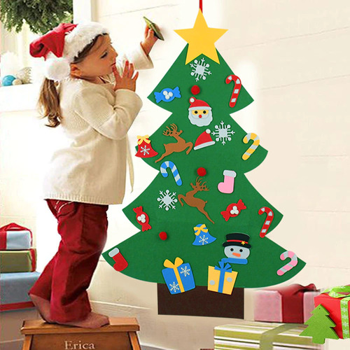 Large View Christmas Tree Decoration - 100cm Felt Christmas Tree Kids Decoration