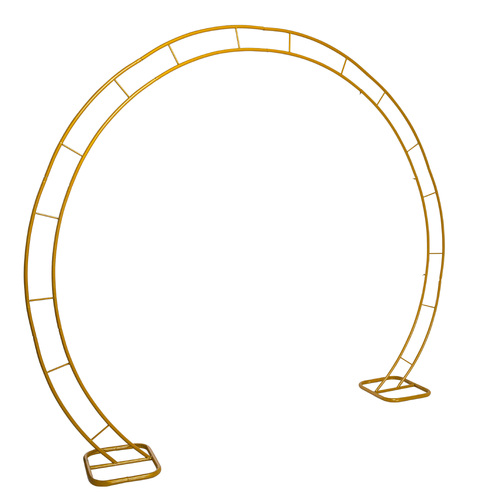 Large View 2.2m Circle wedding Arch Gold - Heavy Duty 2 Row open base design