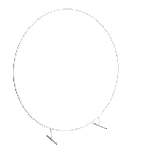 Large View 2m Round Balloon Arch on stand - White
